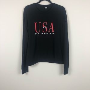 1998 USA San Francisco black graphic sweatshirt